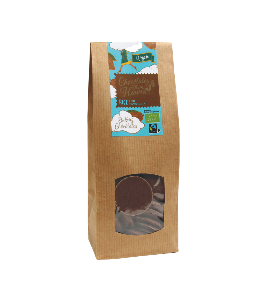 Chocolates From Heaven plant based vegan melk Belgische organische bakchocolade baking chocolates melkchocolade alternatief melkchocolade alternative chocolate bio fairtrade rijstmelk