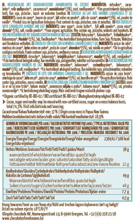 Chocolates from Heaven happiness box - milk caramel almond seasalt