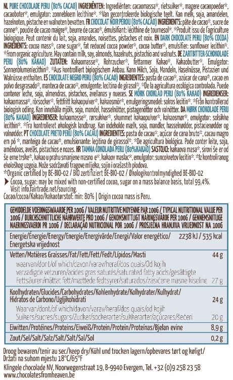 Chocolates from Heaven - dark 80%