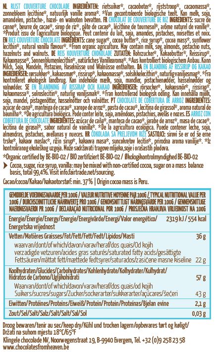 Chocolates from Heaven - vegan milk baking chocolate