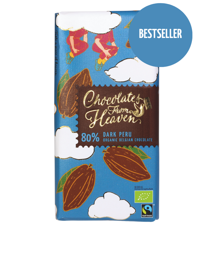 Chocolates From Heaven Pure Belgische organische chocolade 80% peru tablet bio fairtrade bestseller