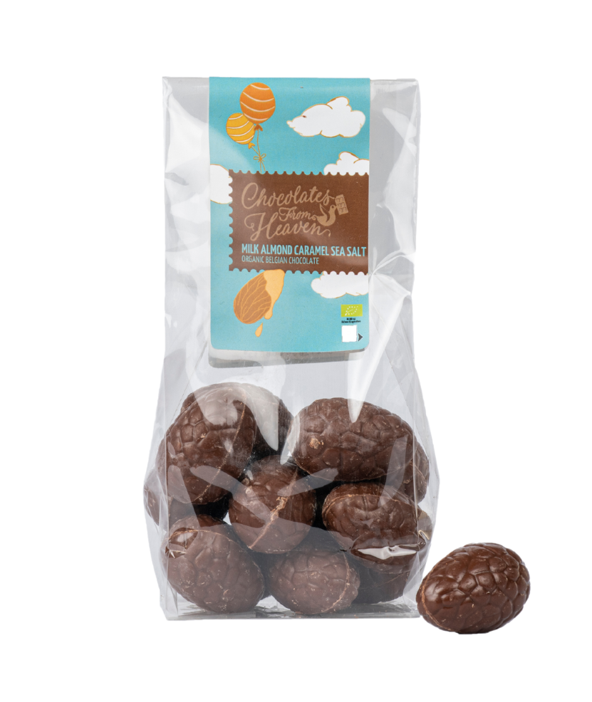 Chocolates from Heaven - Paaseitjes melk gekarameliseerde amandelen & zeezout